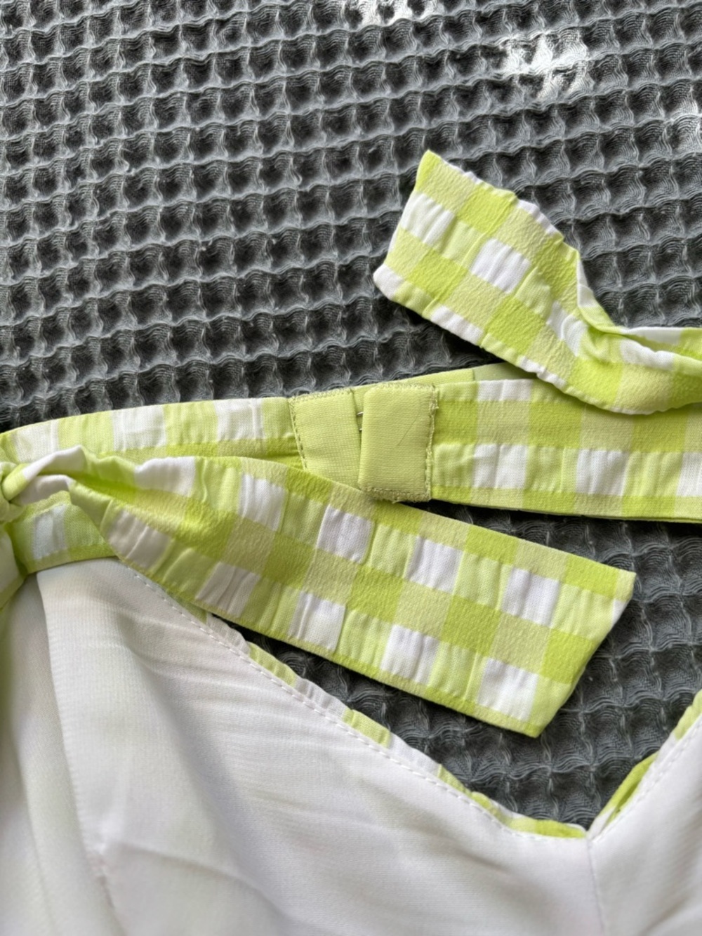 For Love And Lemons Lime and White Gingham Dress NWT - Picture 5 of 5